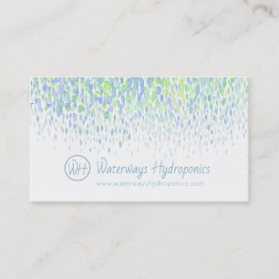 Hydroponik auf Wasserbasis Tropfen Aquarell Visitenkarte