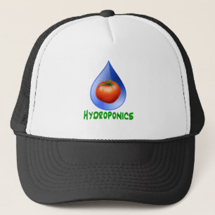 Hydroponik-Tomate, grüner Text, blauer Tropfen Truckerkappe