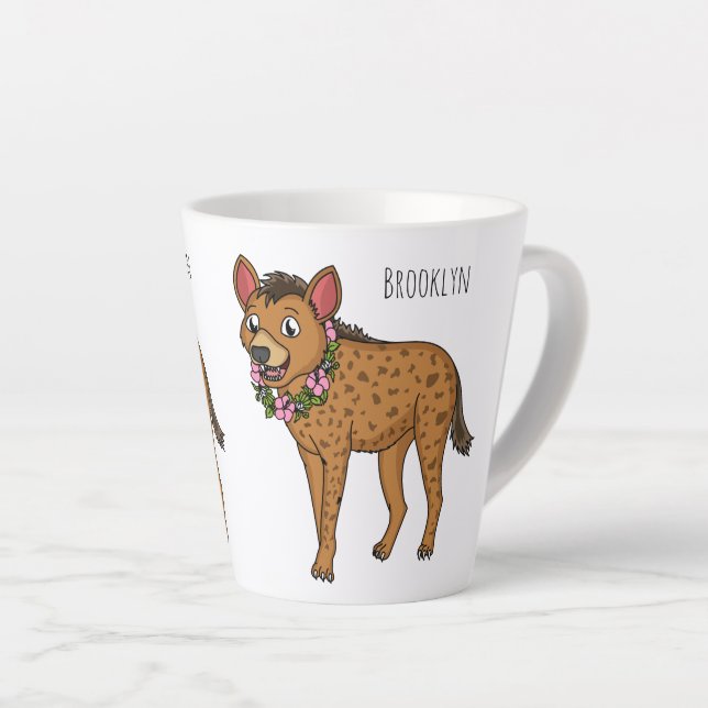 Hyena and flowers cartoon illustration  milchtasse (Rechte Ecke)