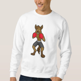 Hyena beim Boxen mit Boxhandschuhen Sweatshirt