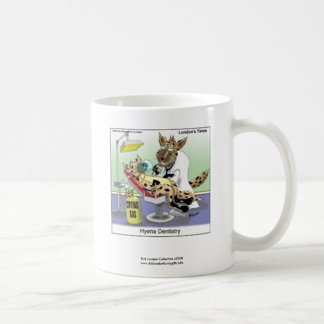 Hyena Dentistry Cartoon Funny Quality Kaffee Tasse (Rechts)