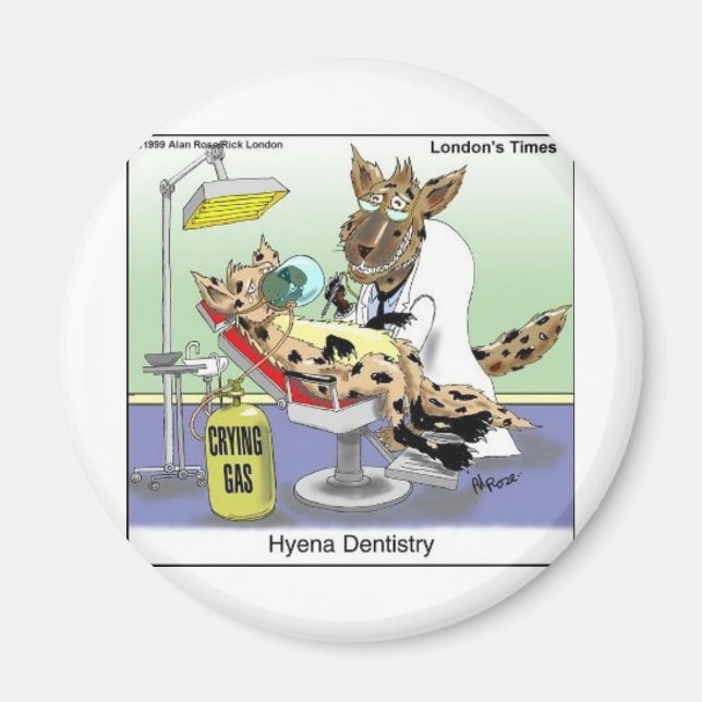 Hyena Dentistry Funny Gifts, T-Shirts & Sammlerstü Magnet (Vorne)