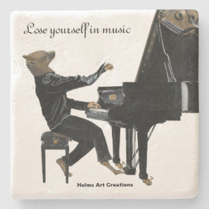 Hyena Piano Music Fantasy Art Stone Untersetzer