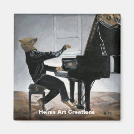 Hyena Piano Music Player Fantasy Art Magnet