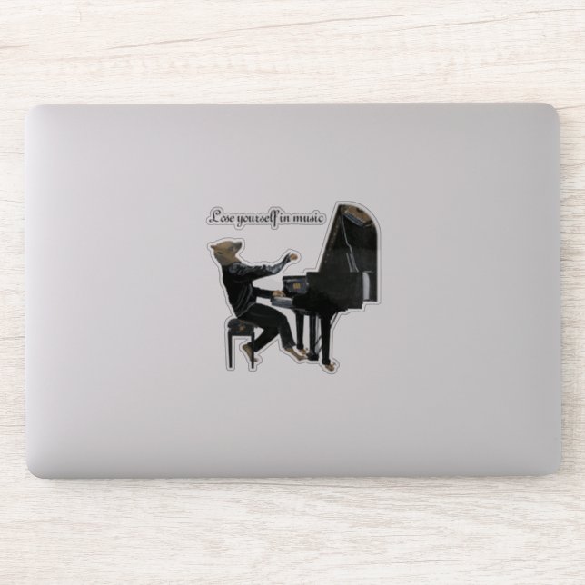 Hyena Piano Music Player Fantasy Art Sticker (Computer)