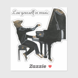 Hyena Piano Music Player Fantasy Art Sticker