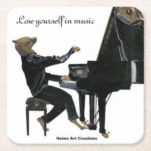 Hyena Piano Music Player Fantasy Paper Untersetzer