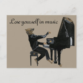 Hyena Piano Musik Pianist Kunst, Dichtung und Musi Postkarte
