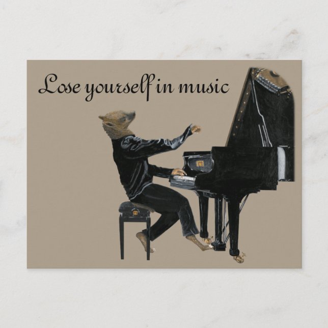 Hyena Piano Musik Pianist Kunst, Dichtung und Musi Postkarte (Vorderseite)