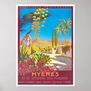 Hyeres Frankreich Vintage Reise Poster