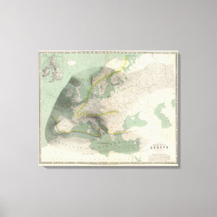 Hyetographic Karte Europa Leinwanddruck