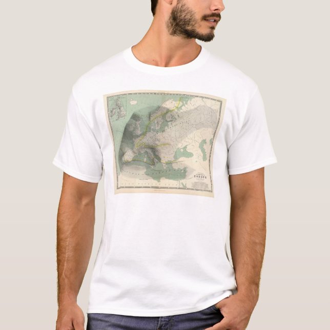 Hyetographic Karte Europa T-Shirt (Vorderseite)