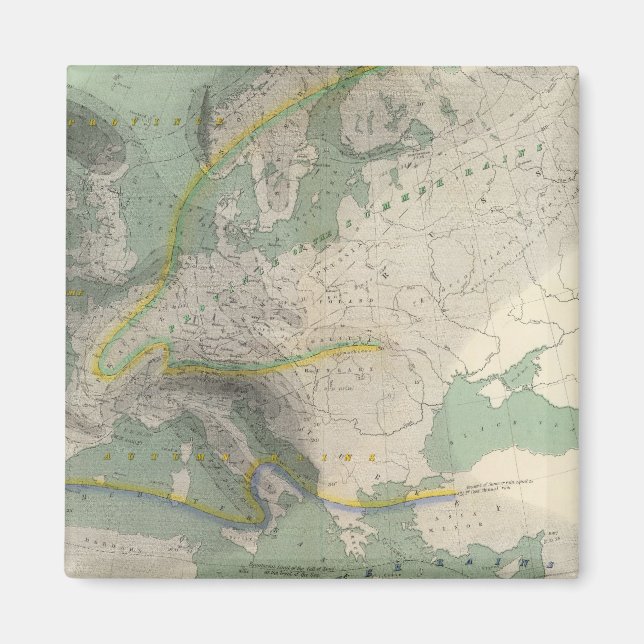 Hyetographische Karte Europa Magnet (Vorne)