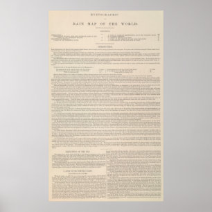 Hyetographische oder Regenkarte der Welt Poster