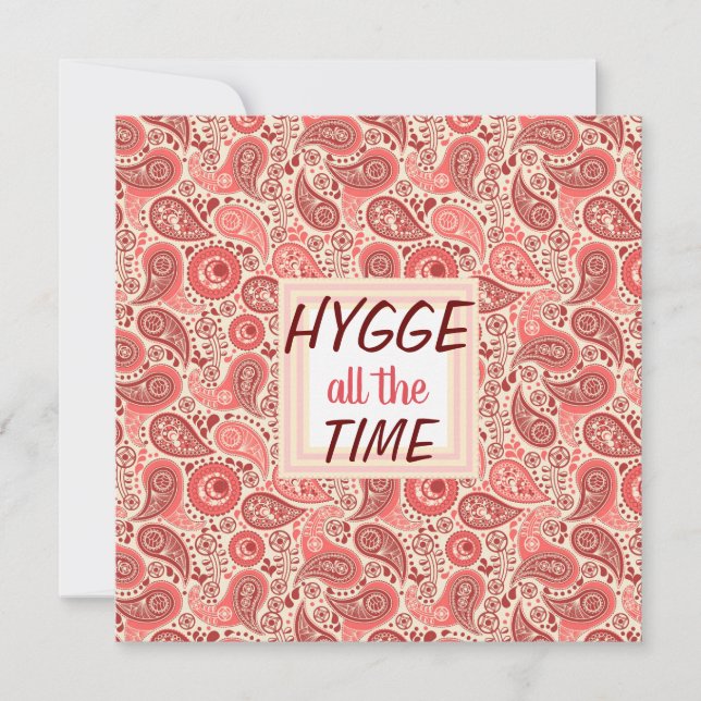 HYGGE all Time Cosy Pink Paisley Card (Vorderseite)
