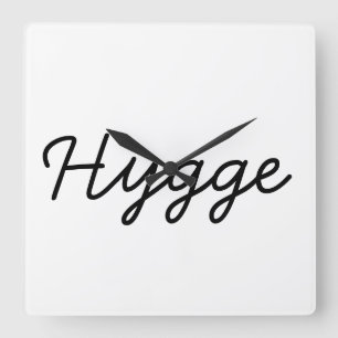 Hygge Black Elegant Quadratische Wanduhr