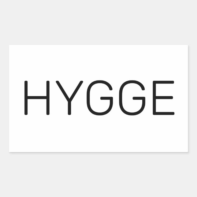 Hygge Black Rechteckiger Aufkleber (Vorderseite)