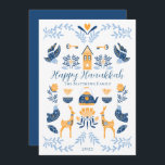 Hygge Blue | Yellow Unique Happy Hanukkah Feiertagskarte<br><div class="desc">Dieses einzigartige "Happy Hanukkah"-Design ist perfekt für Ihre Winterurlaub-Grußfreuden geeignet und bietet eine große Auswahl an Grafiken im Stil von Hyge,  die in einem gemütlichen und fröhlichen Muster angeordnet sind. Composite Design von Holiday Hearts Designs.</div>