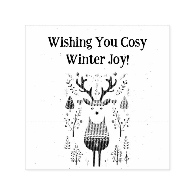 Hygge Christmas Deer Design - skandinavisch Inspir Permastempel (Design)