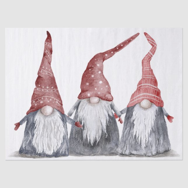 Hygge Christmas Holiday Gnomes Seidenpapier (Vorderseite)
