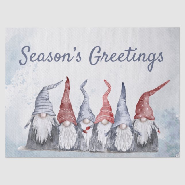 Hygge Christmas Holiday Gnomes Seidenpapier (Vorderseite)