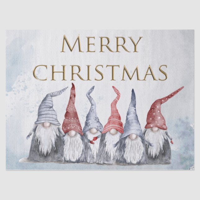 Hygge Christmas Holiday Gnomes Seidenpapier (Vorderseite)