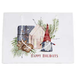 Hygge Christmas Niedlich Gnome Nordic Holidays Große Geschenktüte