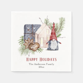 Hygge Christmas Niedlich Gnome Nordic Holidays Serviette