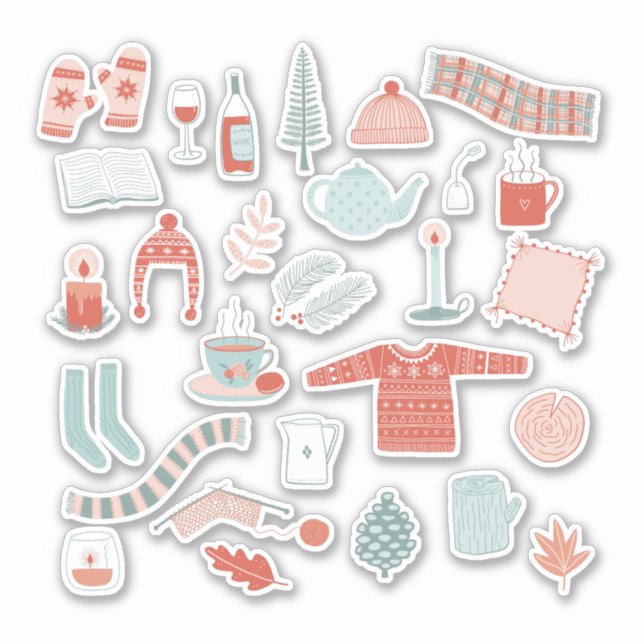 Hygge Cozy Zuhause Aufkleber (Vorderseite)
