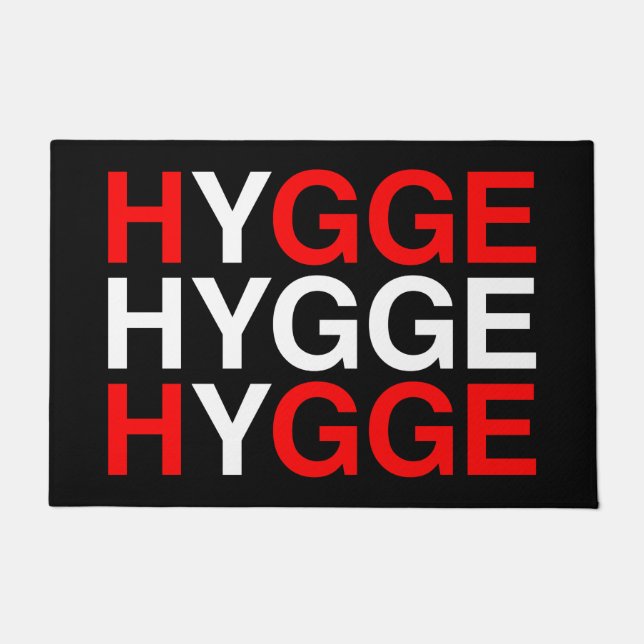 HYGGE Dänische Flagge Fußmatte (Vorderseite)
