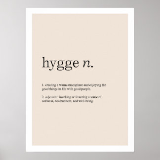 Hygge Definition Art Print Poster