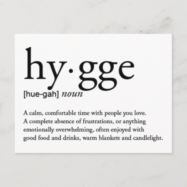 Hygge Definition Postkarte (Vorderseite)