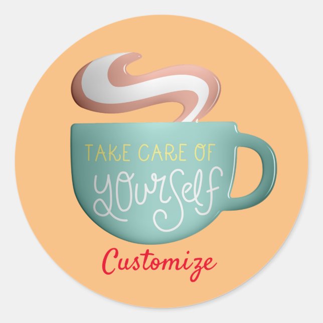 Hygge Drink Self-Care Thunder_Cove Runder Aufkleber (Vorderseite)