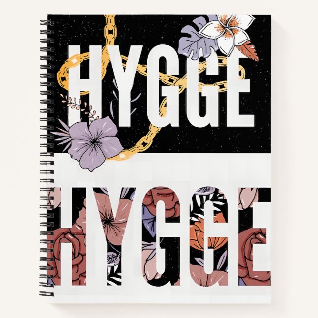 HYGGE Floral Comfort Ästhetischer T - Shirt - Gemü Notizbuch (Vorderseite)