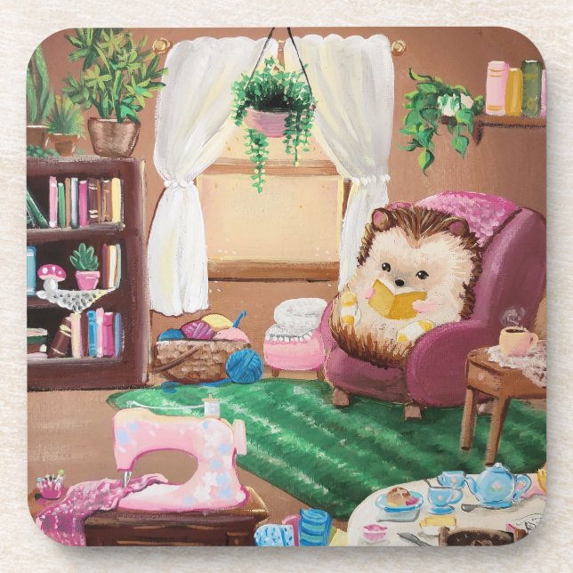 Hygge Igel Getränkeuntersetzer (Vorderseite)