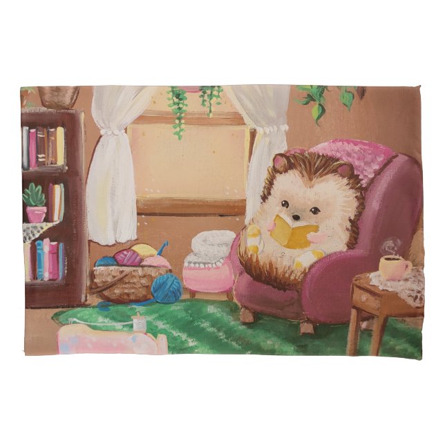 Hygge Igel Kissenbezug (Vorderseite)