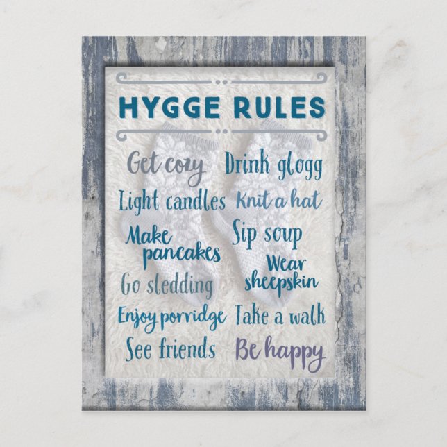 Hygge Regeln Postkarte (Vorderseite)