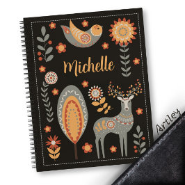 Hygge Scandinavian Folk Art Individuelle Name Pers Notizbuch
