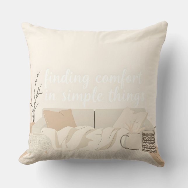 Hygge Throw Pillow | Cozy Scandinavian Home Decor Kissen (Vorderseite)