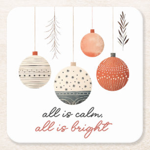 Hygge-Weihnachtskugeln Rechteckiger Pappuntersetzer