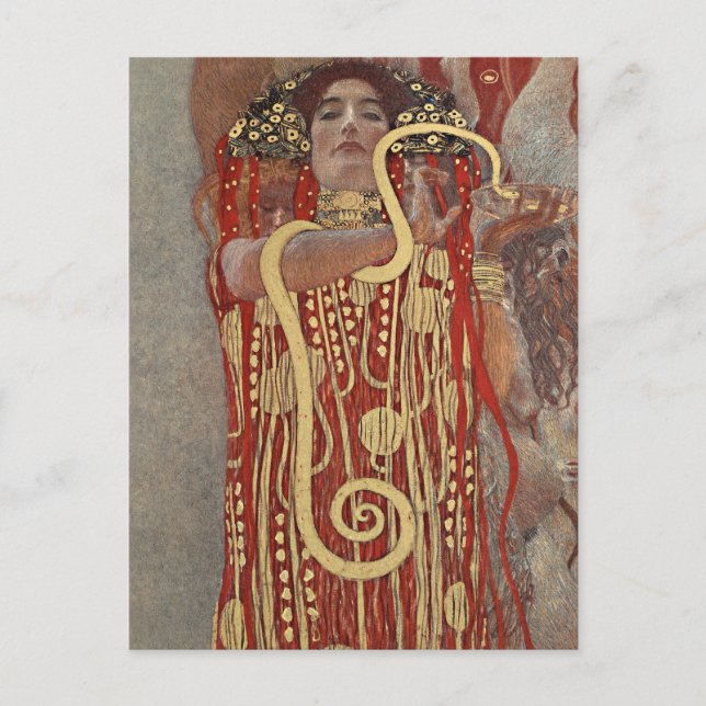 Hygieia von Gustav Klimt, Vintager Jugendstil Postkarte (Vorderseite)