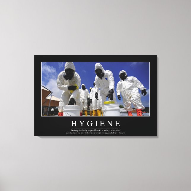 Hygiene: Inspiration Zitat Leinwanddruck (Vorderseite)
