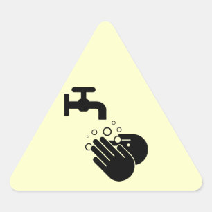 Hygienehandwaschetikett Dreieckiger Aufkleber