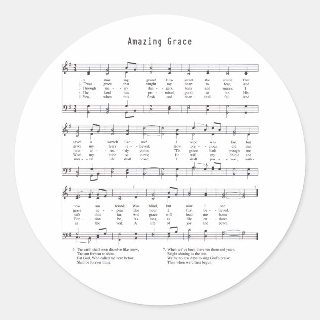 Hymn - Phantastisch Grace Runder Aufkleber (Vorderseite)