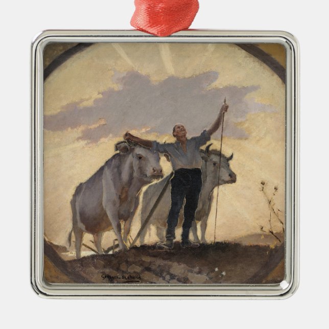 Hymne der Erde zum Sun, 1892 Silbernes Ornament (Vorne)