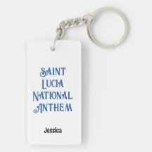 Hymne national de Sainte-Lucie | Texte bleu prénom