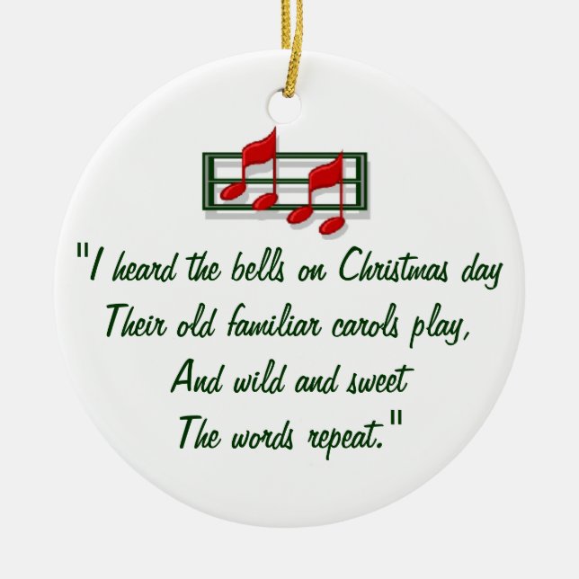 Hymne Ornament "Ich hörte die Glocken an Weihnacht (Vorne)