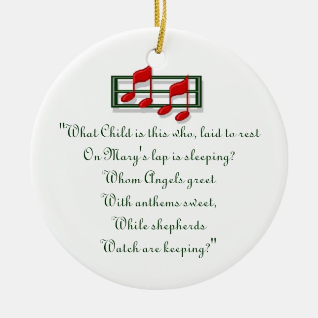 Hymne Ornament "Welches Kind ist das?" Weihnachten (Vorne)