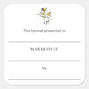 Hymnus-Teller zum Gedenken an Quadratischer Aufkleber