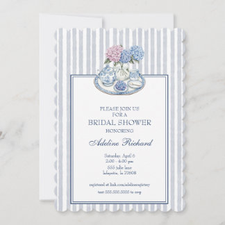 Hyndrangea Tea Party Bridal Shower Einladung